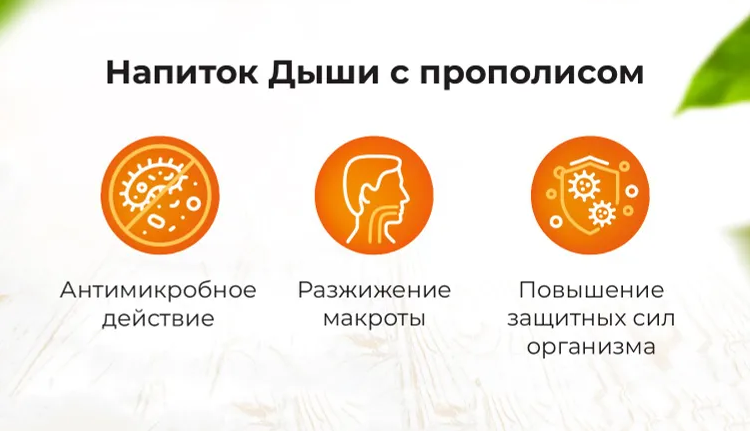 Основные свойства напитка Диши с прополисом
